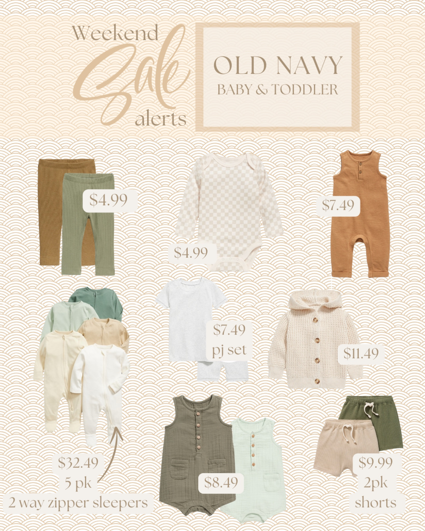Old navy 50% kids, toddler, and baby. Love these neutral basics for baby! 

#LTKBump #LTKKids #LTKBaby