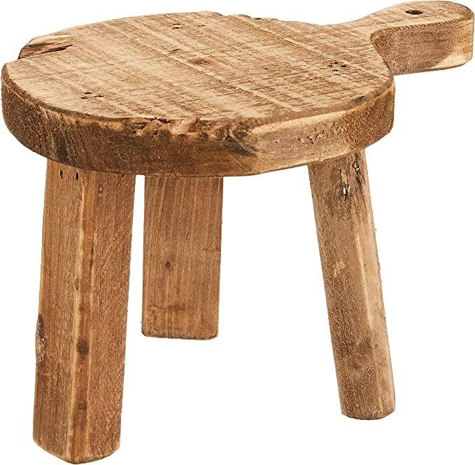 Creative Co-Op Round Shaped Riser with Handle Wood Pedestal, Small, Natural | Amazon (US)