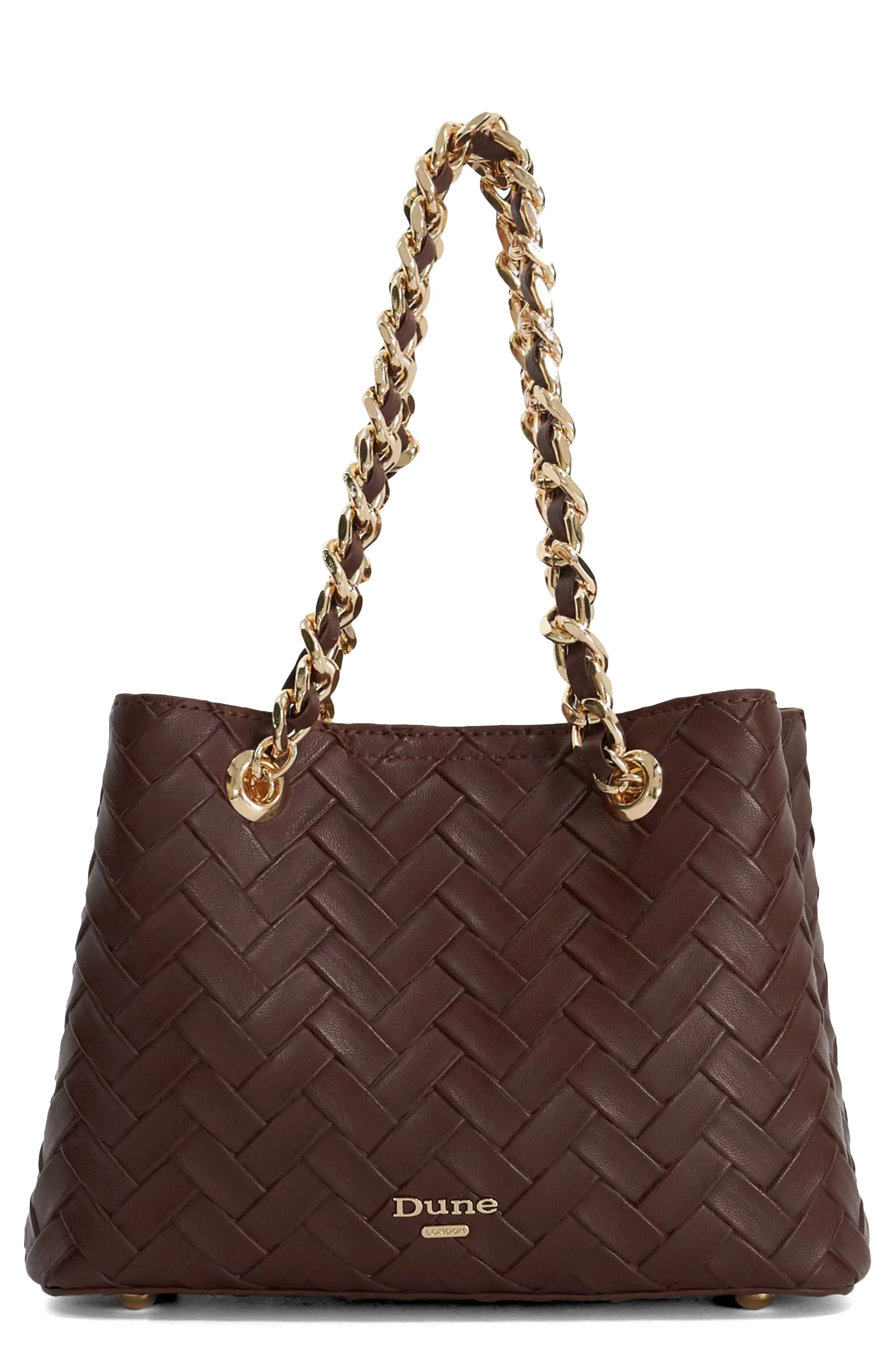 Dune London Dinidiemz Woven Faux Leather Tote in Brown at Nordstrom Rack | Nordstrom Rack