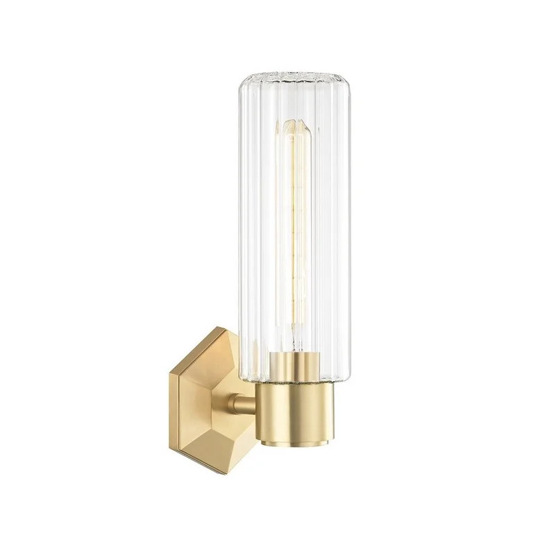 One Light Wall Sconce in Contemporary Style 4.75 inches Wide By 14.75 inches High Aged Brass Bail... | Walmart (US)