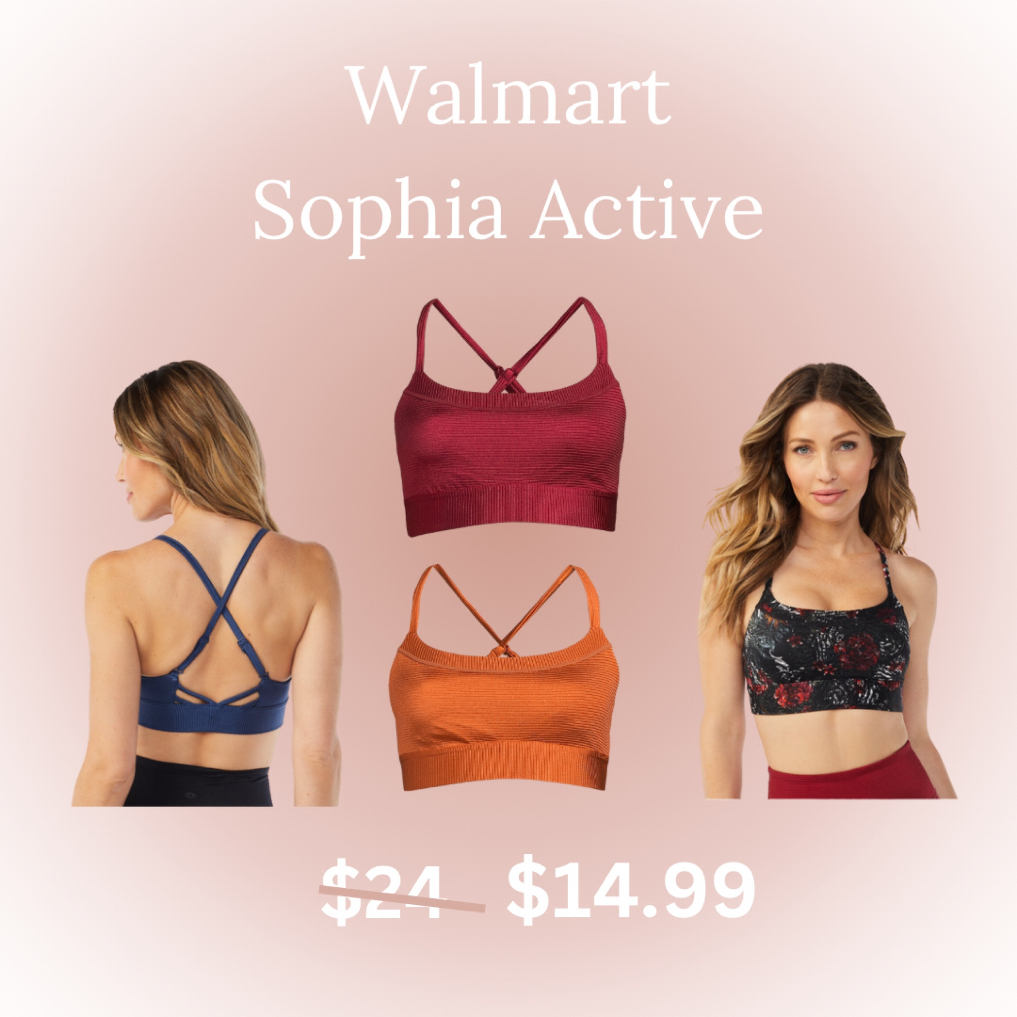 Price Reduced Clearance!!! On Sophia Active by Sophia Vergara sports bra at Walmart! Matching leggings also on sale!

#LTKunder50 #LTKfit #LTKsalealert