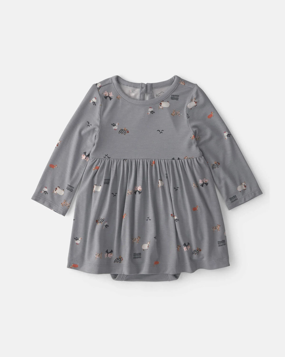 Baby Girl Halloween PurelySoft™ Long-Sleeve Bodysuit Dress - Grey | Carter's | Carter's Inc