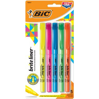 BIC Brite Liner 5-piece Chisel Tip Pocket Highlighter Set, Assorted Ink | CVS Health