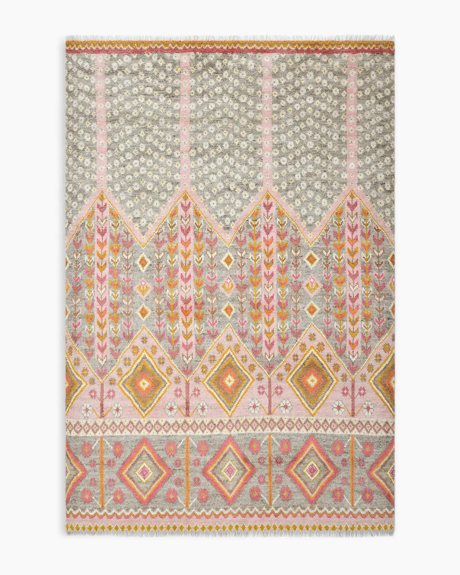 Mazi Hand-Knotted Wool Rug in Pink | Quince