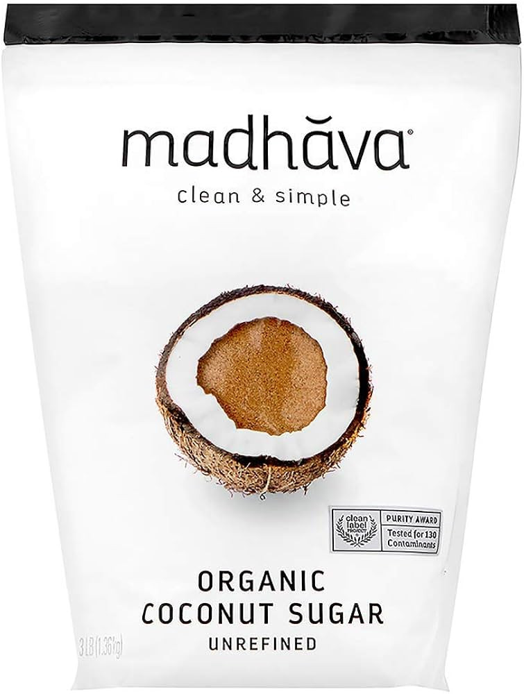 MADHAVA Organic Coconut Sugar 3 Lb. Bag (Pack of 1), Natural Sweetener, Sugar Alternative, Unrefi... | Amazon (US)