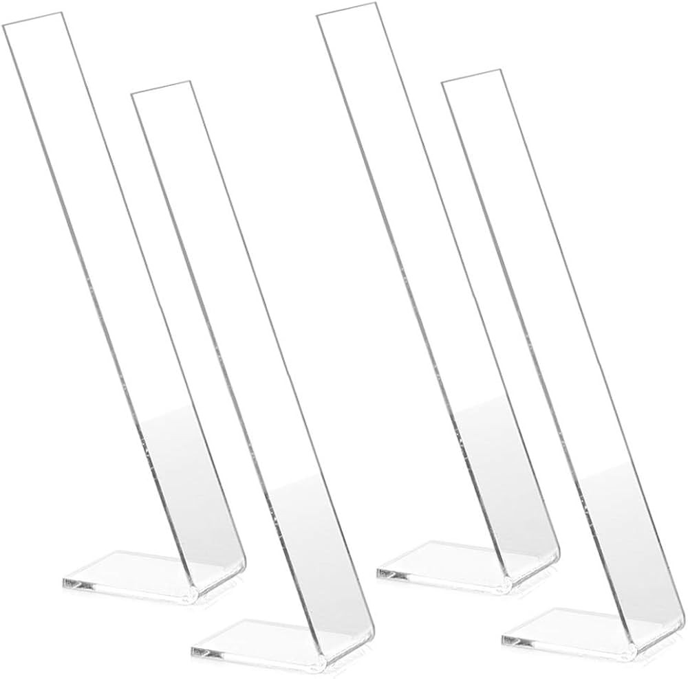 lasenersm 4 Pieces Clear Acrylic Hair Clip Display Stand L-Shaped Hairpin Display Holder Barrette... | Amazon (US)