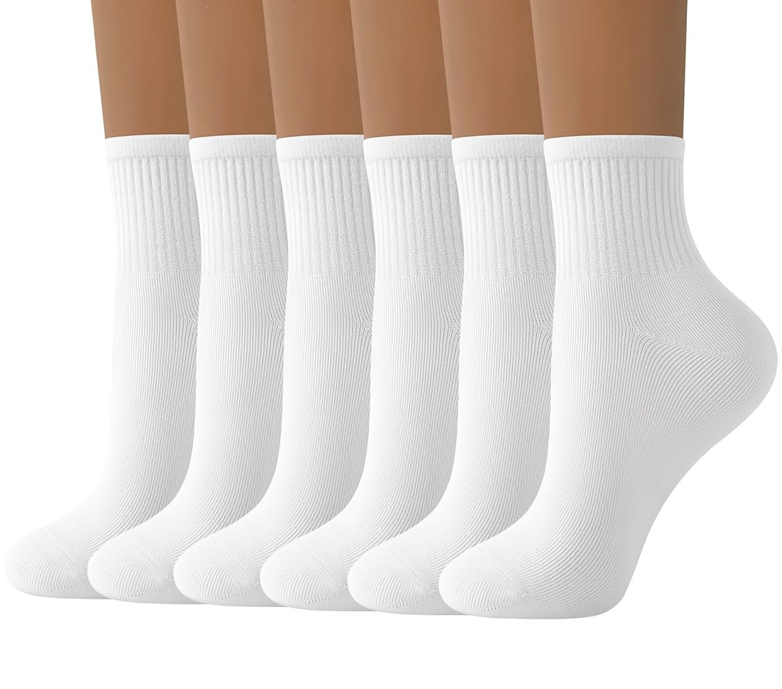 DIBAOLONG Womens Mini Crew Socks Casual Cute Soft Ankle Socks 6 Pairs, Size 5-10 | Amazon (US)