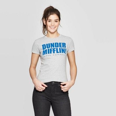 Women's The Office Dunder Mifflin Short Sleeve Graphic T-Shirt (Juniors') - Heather Gray | Target