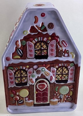 vintage GINGERBREAD HOUSE embossed CHRISTMAS cookie TIN 4pix  | eBay | eBay US