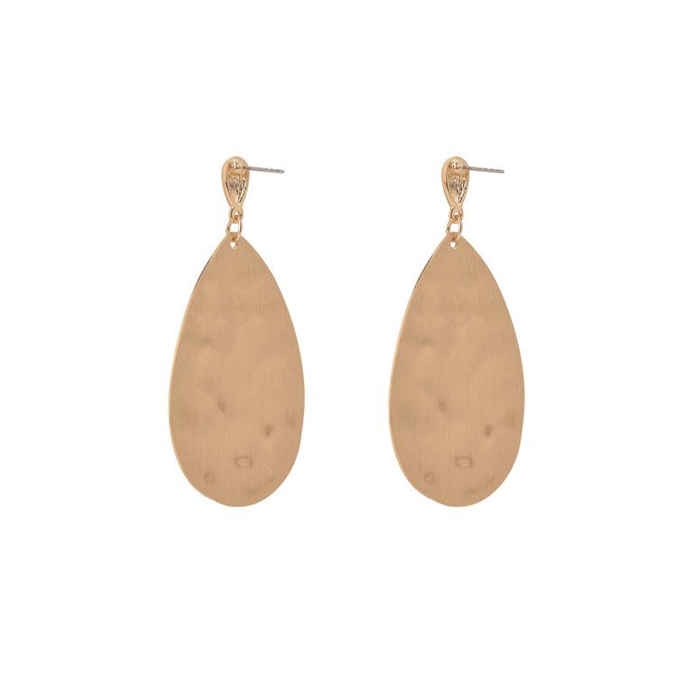 The Pioneer Woman Hammered Gold Duo Drop Earrings | Walmart (US)