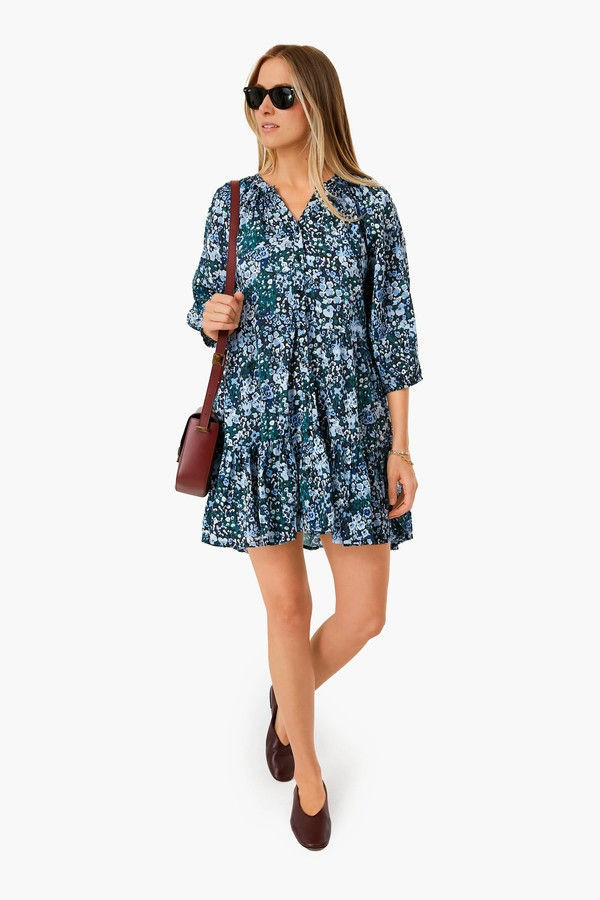 Bold Blomster Blue Mini Mitte Dress | Tuckernuck (US)