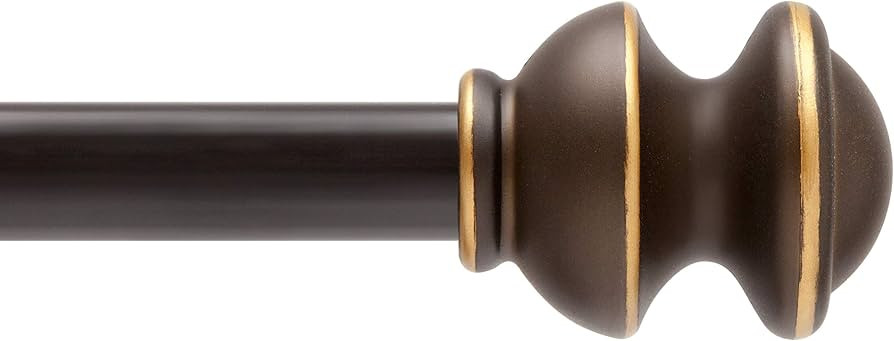 Kenney KN71718 Kendall Knob End Standard Decorative Window Curtain Rod, 28-48" Adjustable Length,... | Amazon (US)