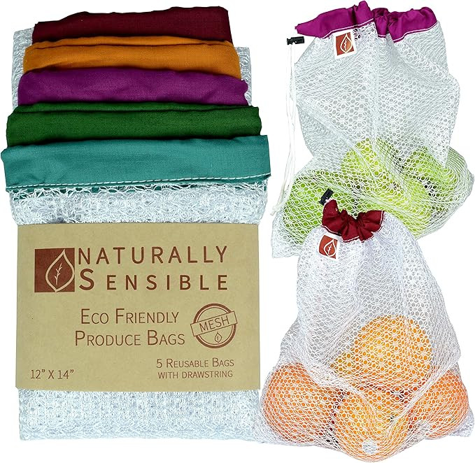 Naturally Sensible Reusable Produce Bags The Original Eco - Friendly See Through | Amazon (US)