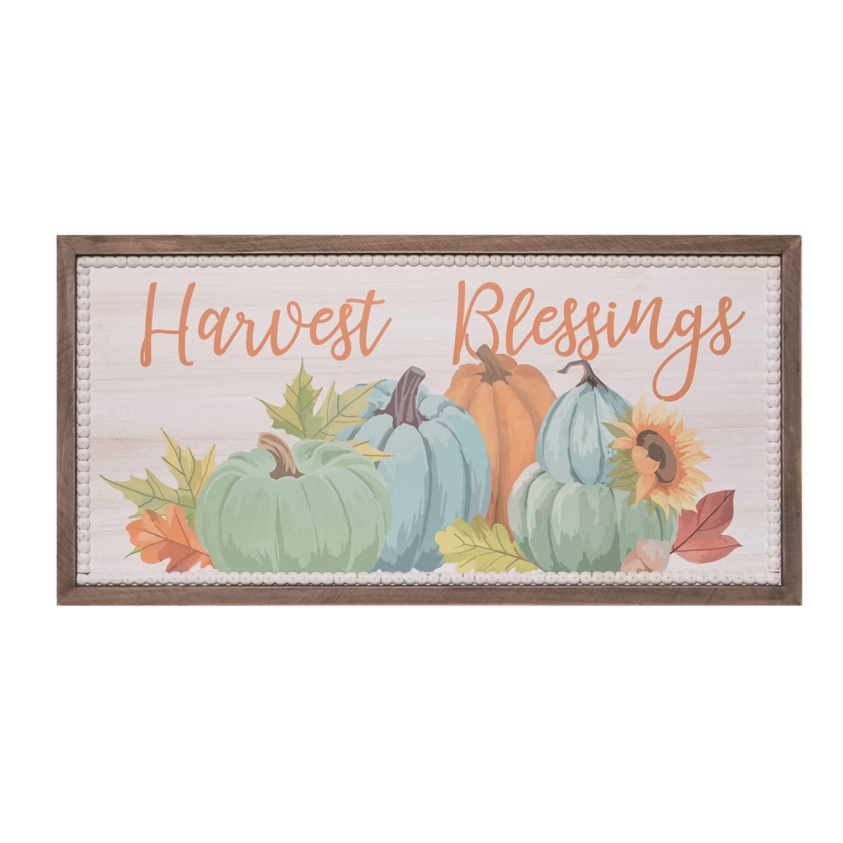 Transpac Wood 23.75 in. Multicolor Harvest Blessings Wall Decor | Target