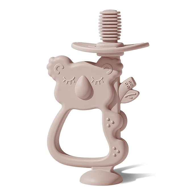 Moonkie Koala Silicone Baby Teether & 360° Toothbrush, Blush Pink, 3M+ | Suction Base，2-in-1 T... | Amazon (US)