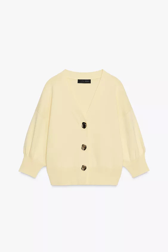 FRENCH SLEEVE KNIT CARDIGAN | Zara US