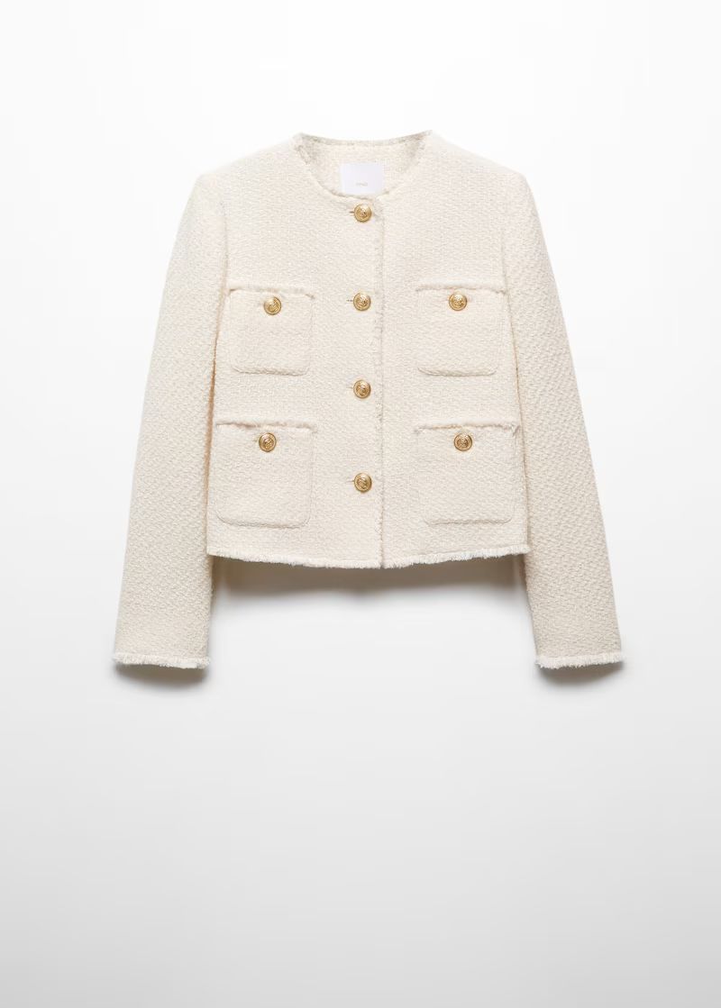 Pocket tweed jacket | MANGO (UK)