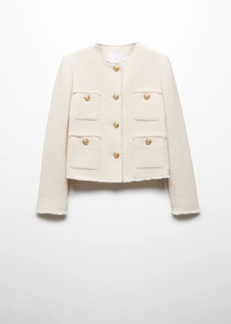 Pocket tweed jacket -  Women | Mango USA | MANGO (US)