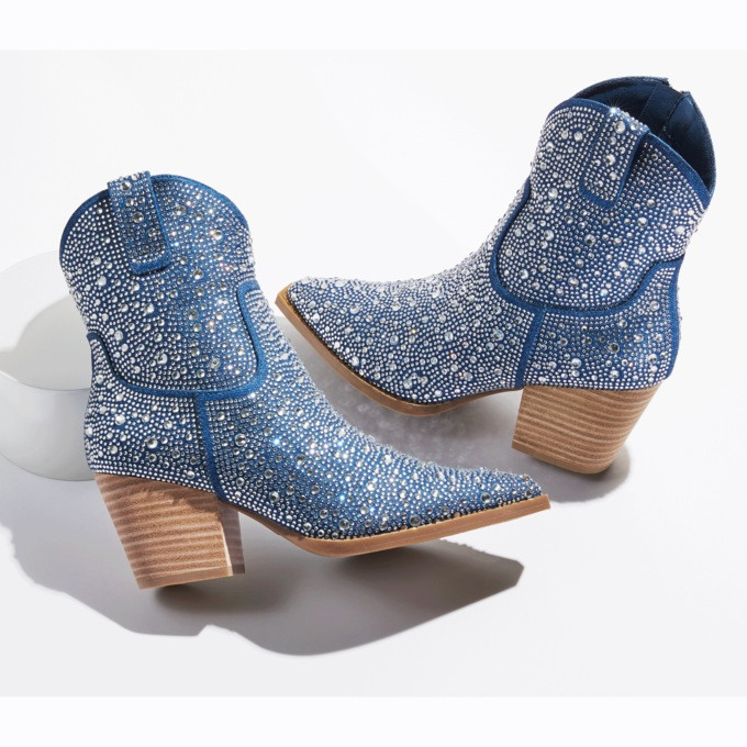 Denim Rhinestone Bootie | monroe+main