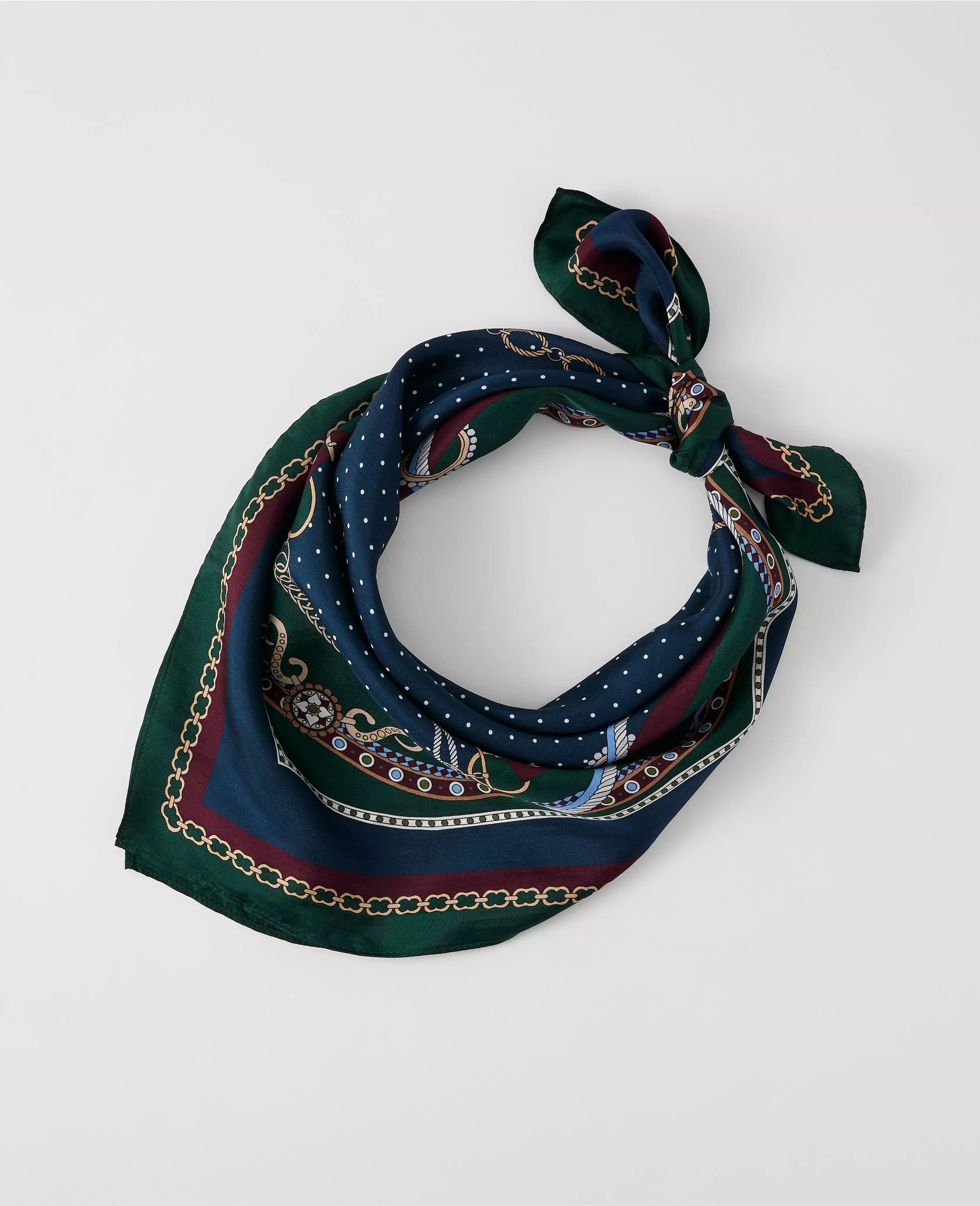 Silk Chain Link Print Little Scarf | Ann Taylor