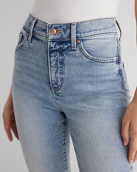 High Waisted Light Wash 90s Skinny Jeans | Express