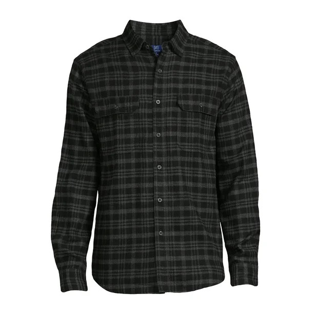 George Men's Long Sleeve Flannel Shirt, Sizes XS-3XLT | Walmart (US)