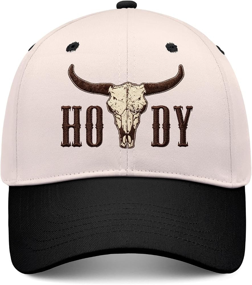 Western Country Howdy Bull Embroidery Baseball Cap, Cowboy Trucker Hat Gift | Amazon (US)