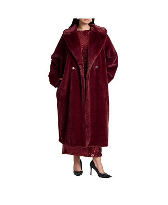 ELOQUII Women's Plus Size Faux Fur Long Coat - Macy's | Macy's