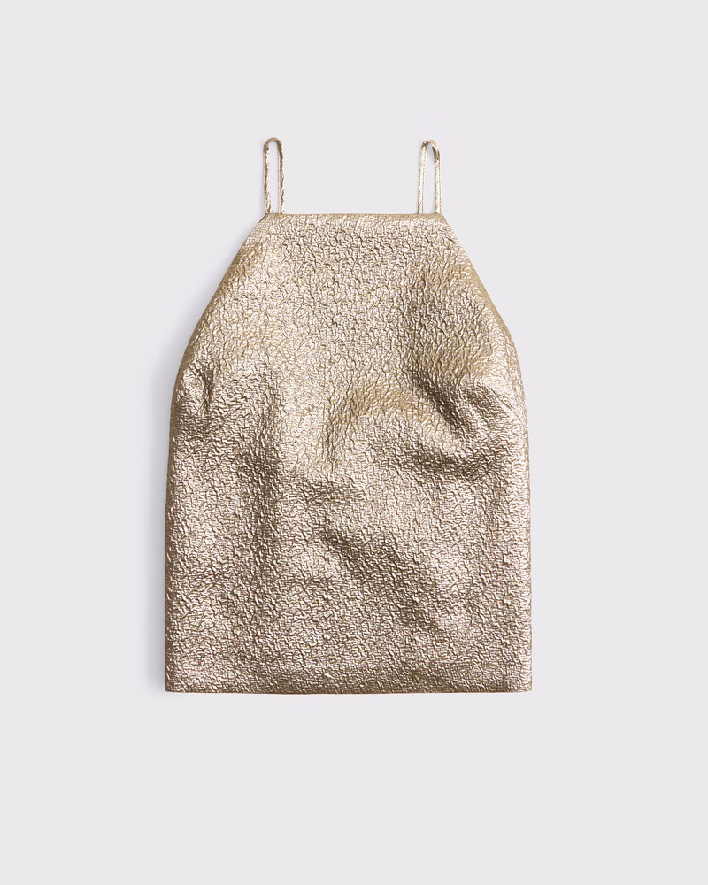 Women's High-Neck Metallic Long-Length Top | Women's Party Collection | Abercrombie.com | Abercrombie & Fitch (US)