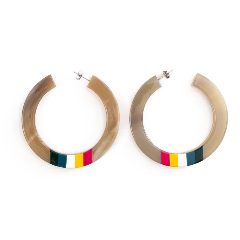 Rainbow Horn Hoop Earrings | Sunshine Tienda