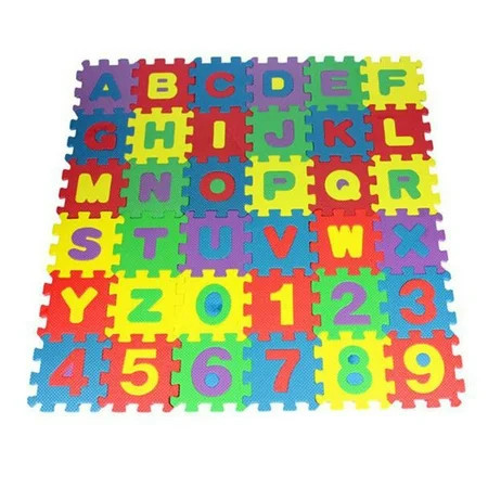 36 Piece EVA Foam Alphabet Number Puzzle Mat for Kids Learning | Walmart (US)