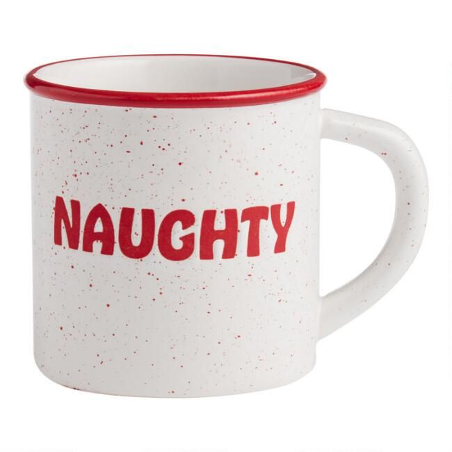 Red And White Naughty & Nice Mug | World Market