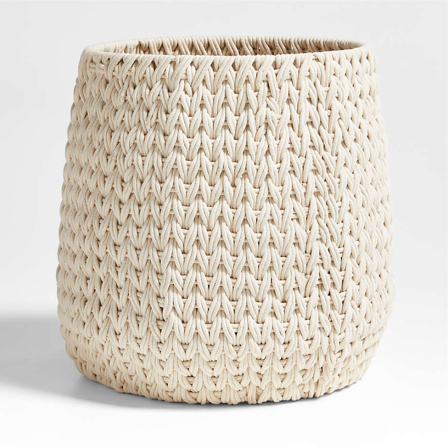 Rulon White Small Open Storage Tote Basket + Reviews | Crate & Barrel | Crate & Barrel