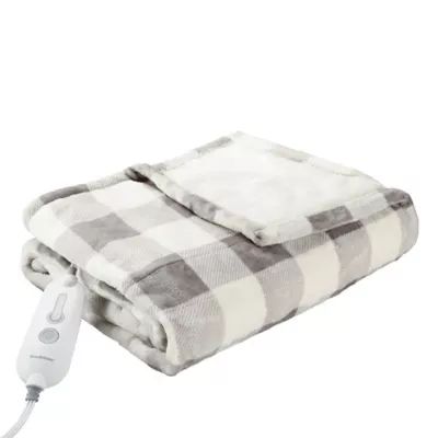 Brookstone Heated Plush Throw Blanket  | Bed Bath & Beyond