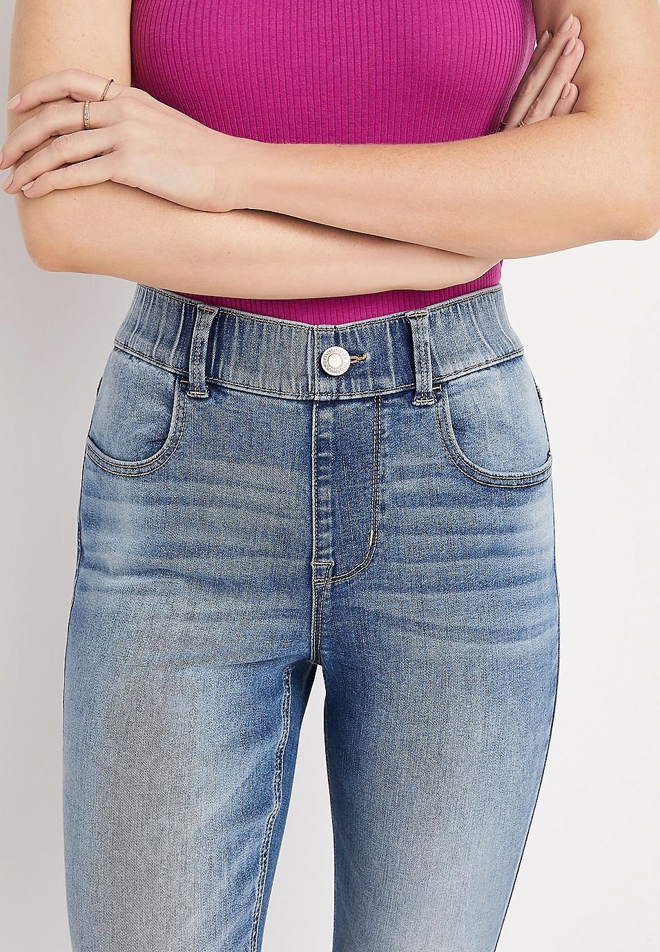 m jeans by maurices™ Cool Comfort Pull On Super High Rise Jegging | Maurices