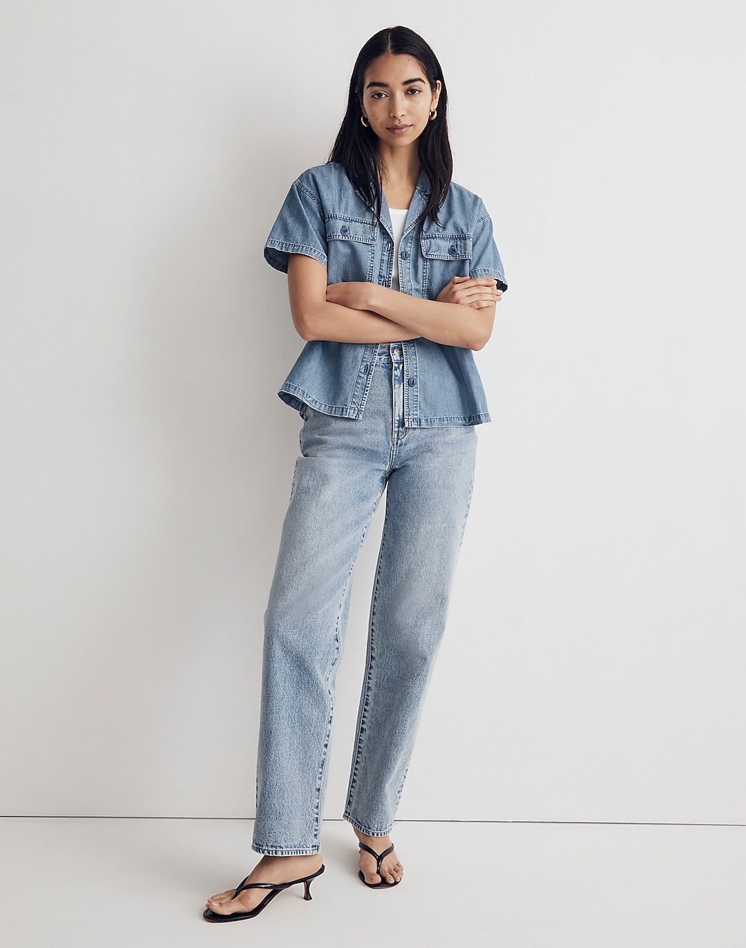 Denim Camp Shirt in Holcrest Wash | Madewell