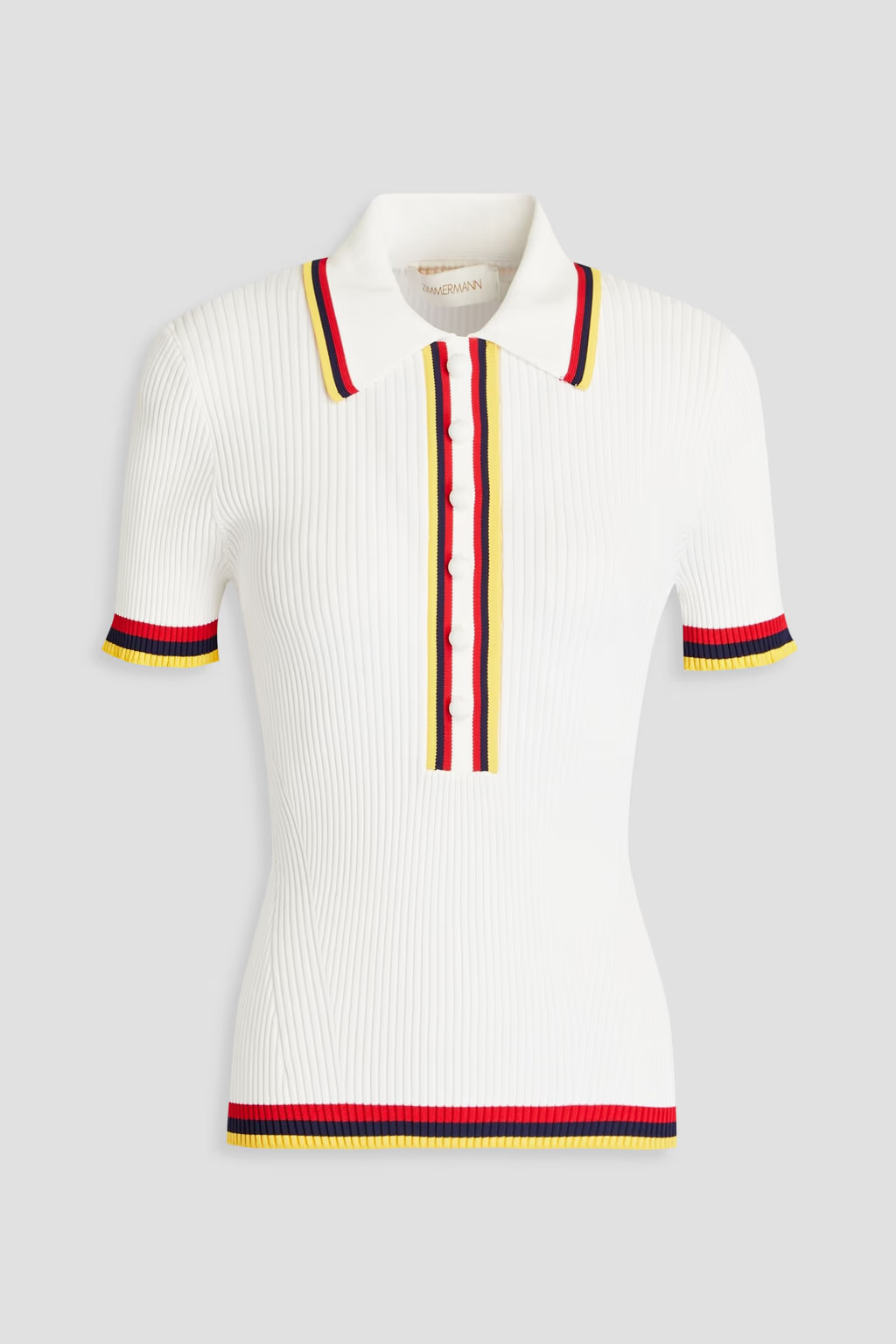 Ribbed-knit polo shirt | The Outnet (UK and Europe)