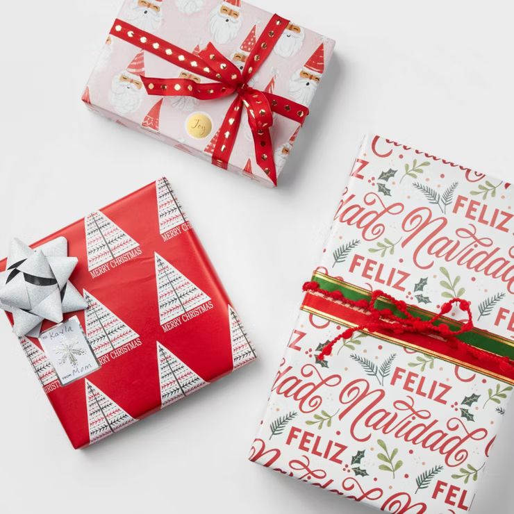 55 sq ft Santa Heads Gift Wrap - Wondershop™ | Target