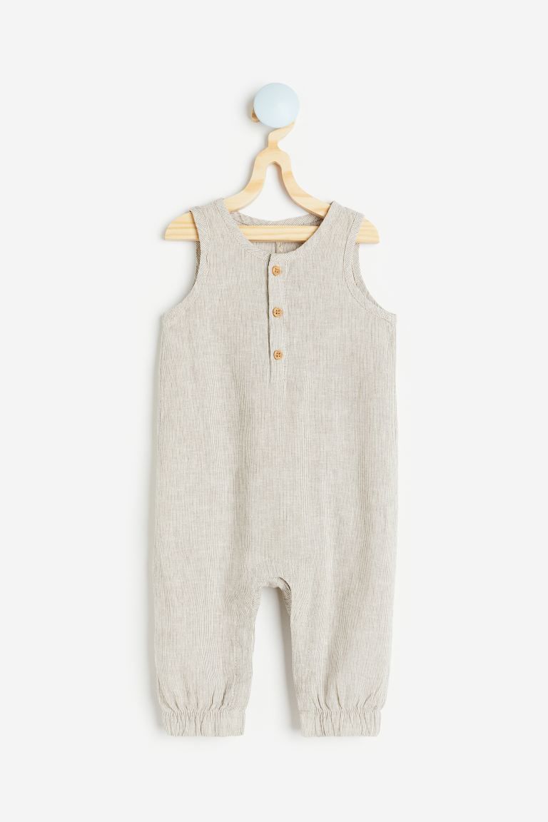 Linen-blend Romper Suit | H&M (US + CA)