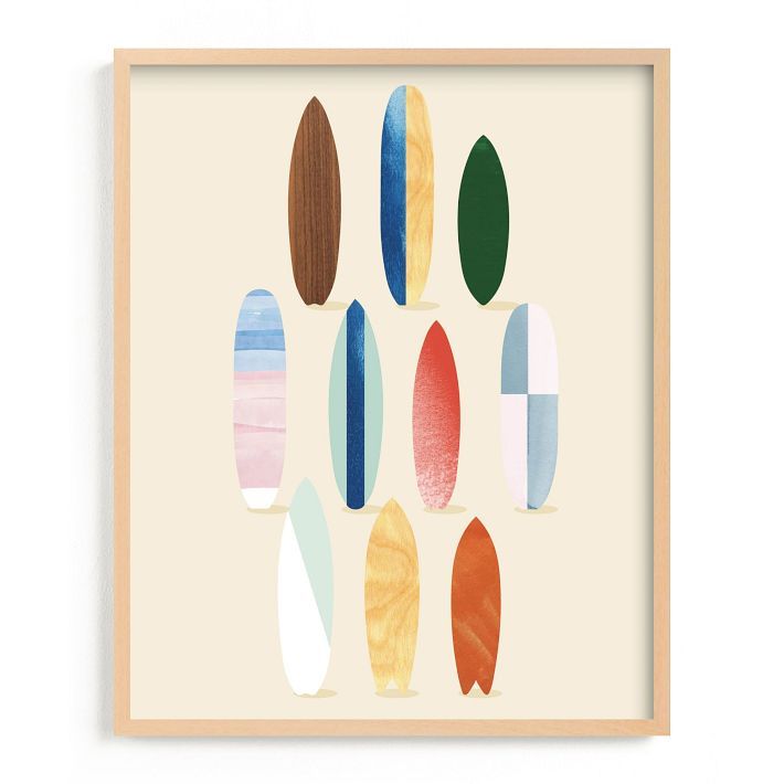 Surfboard Pose Framed Wall Art by Minted for West Elm Kids | West Elm (US)