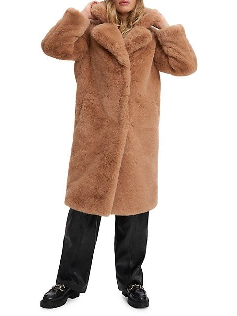 NOIZE Savannah Longline Faux Fur Coat on SALE | Saks OFF 5TH | Saks Fifth Avenue OFF 5TH