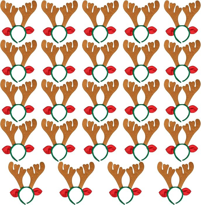 Max Fun 24Pcs Christmas Reindeer Antlers Headband Christmas Hairbands for Kid's Xmas Holiday Part... | Amazon (US)