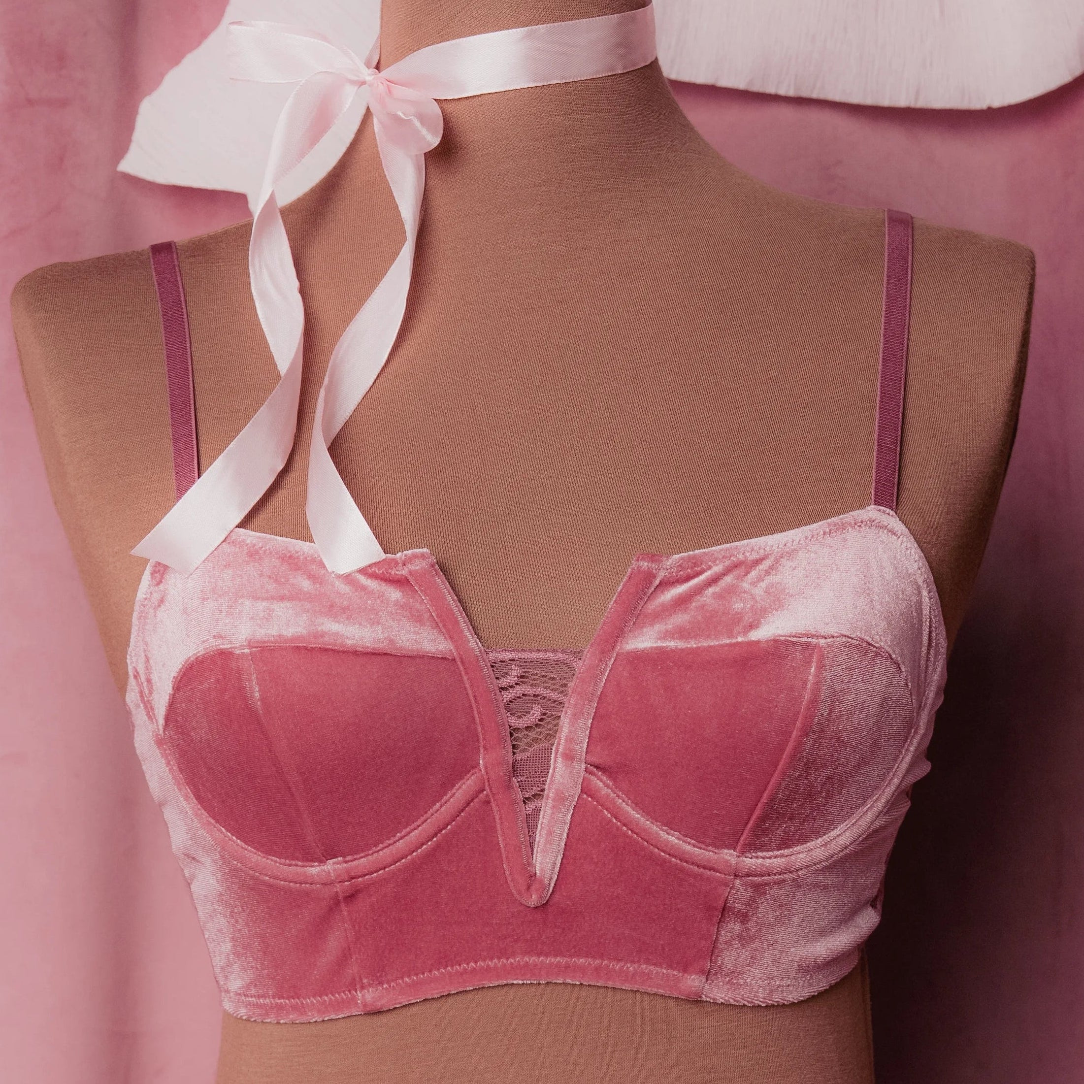 Velvet Underwire Bustier - Sugarplum Pink | Mentionables