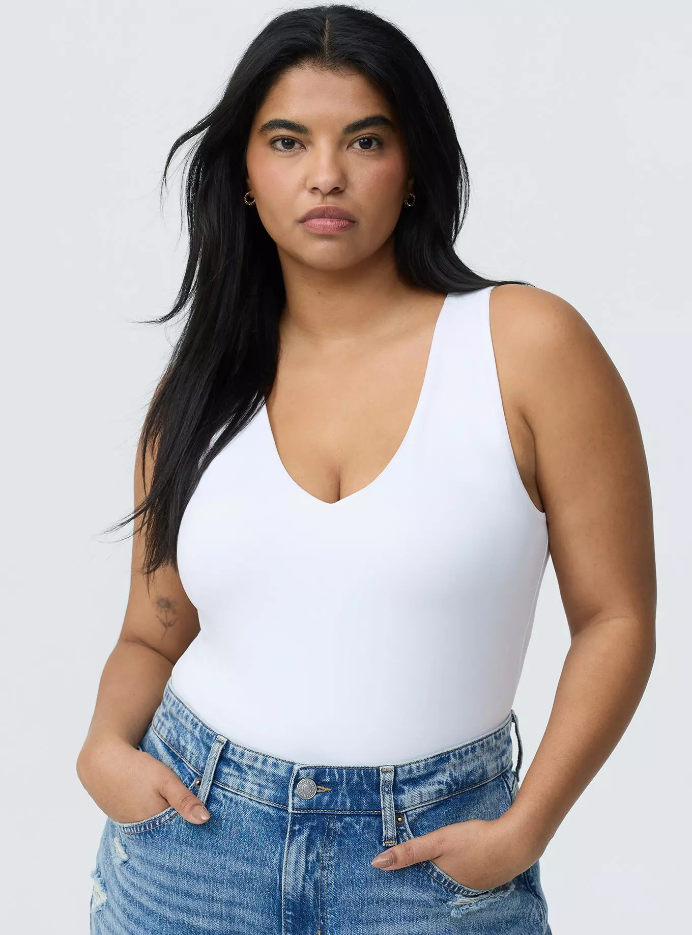 Smoothing V-Neck Bodysuit | Torrid (US & Canada)