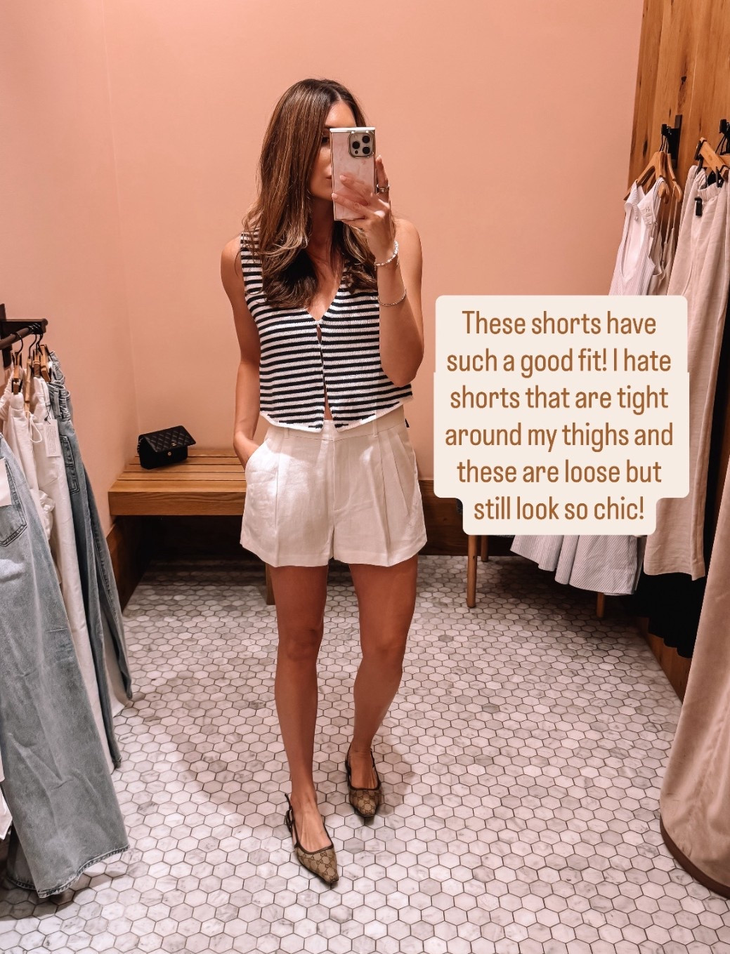 Medium in top, went up to size 6 in shorts so they’d be a little looser and longer 