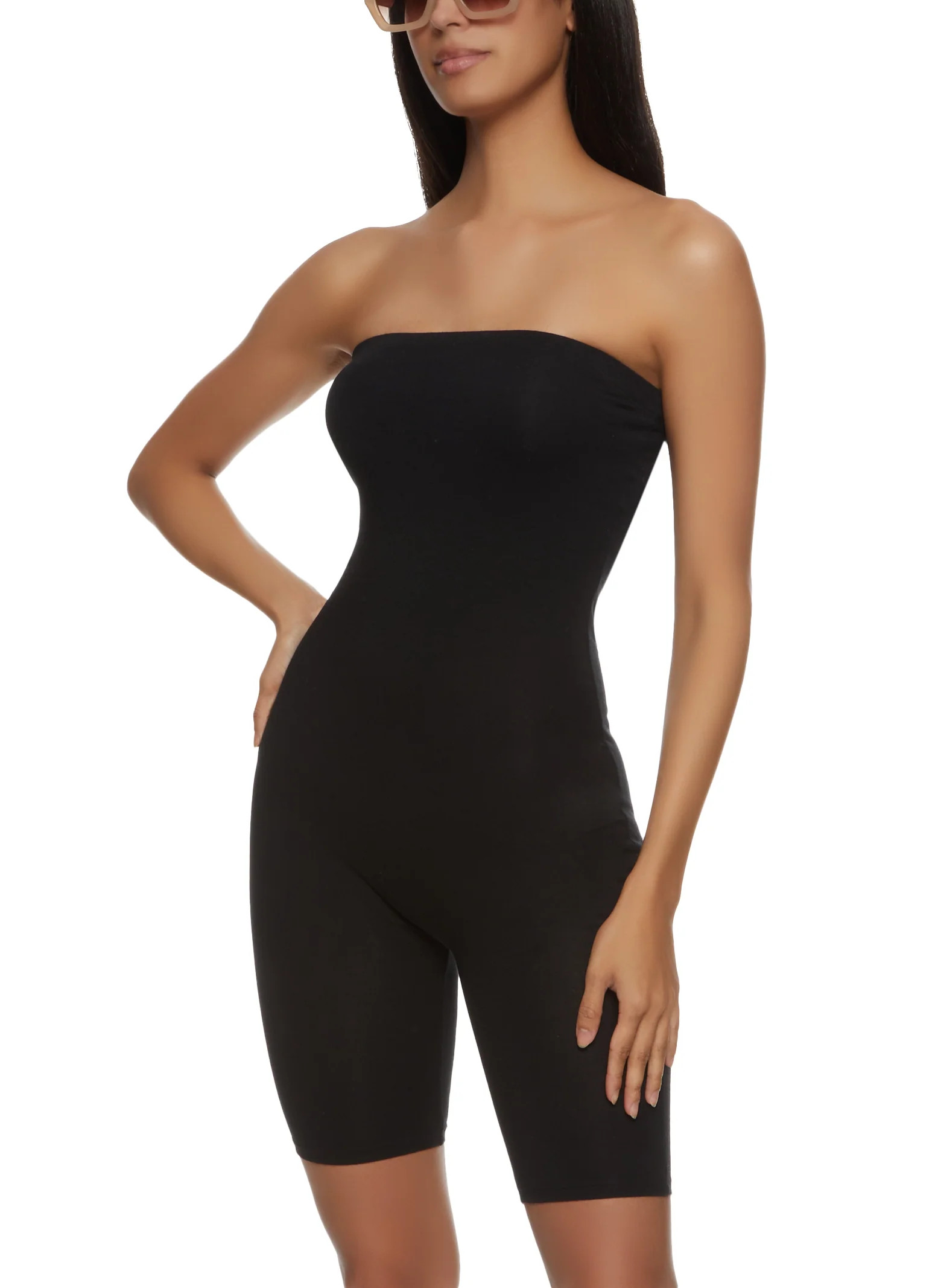 Strapless Biker Romper | Rainbow Shops