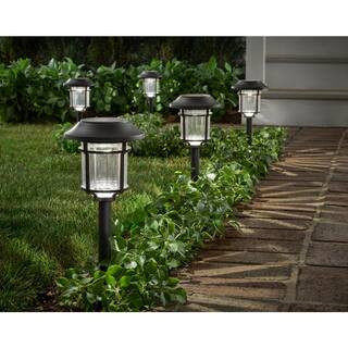 Hampton Bay Bellingrath 10 Lumen Bronze LED Weather Resistant Outdoor Solar Path Light with Plast... | The Home Depot