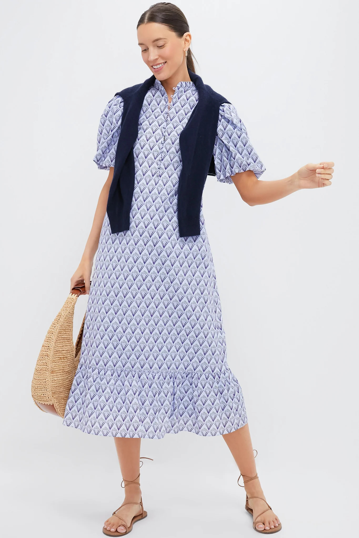 Yellow Amaryllis Floral Mimi Midi Dress | Tuckernuck (US)