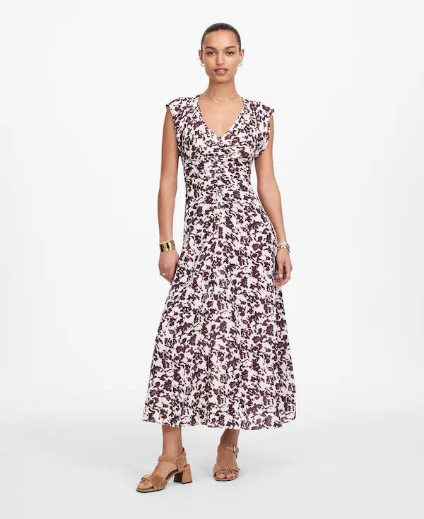 Ruched Flutter Sleeve Midi Dress | Madewell | Madewell