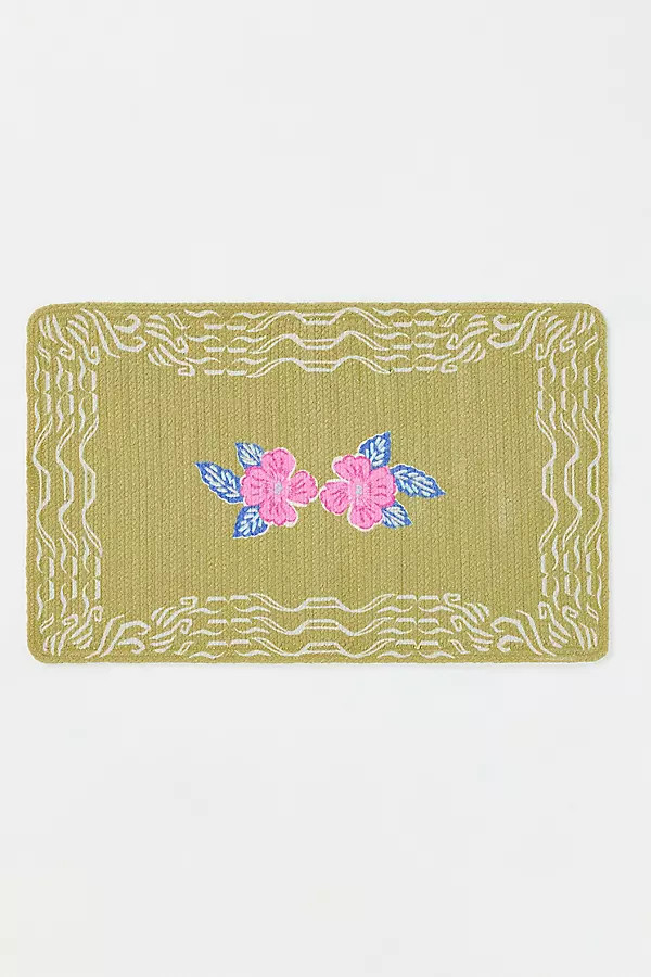 Nerina Cotton Printed Floral Bathmat | Anthropologie (US)